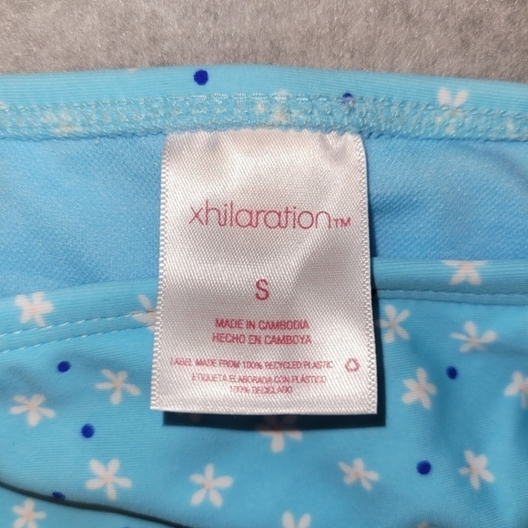 Xhilaration Juniors Cheeky String Bikini Bottom Floral Print Blue SIZE S (0-2) - Picture 3 of 4